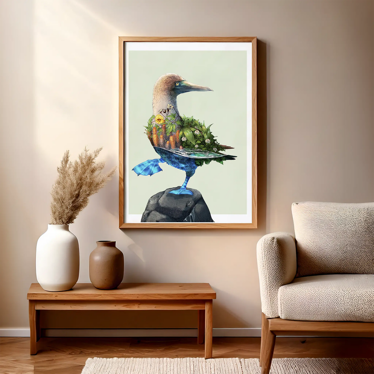 Blue-Footed Booby Family Fine Art