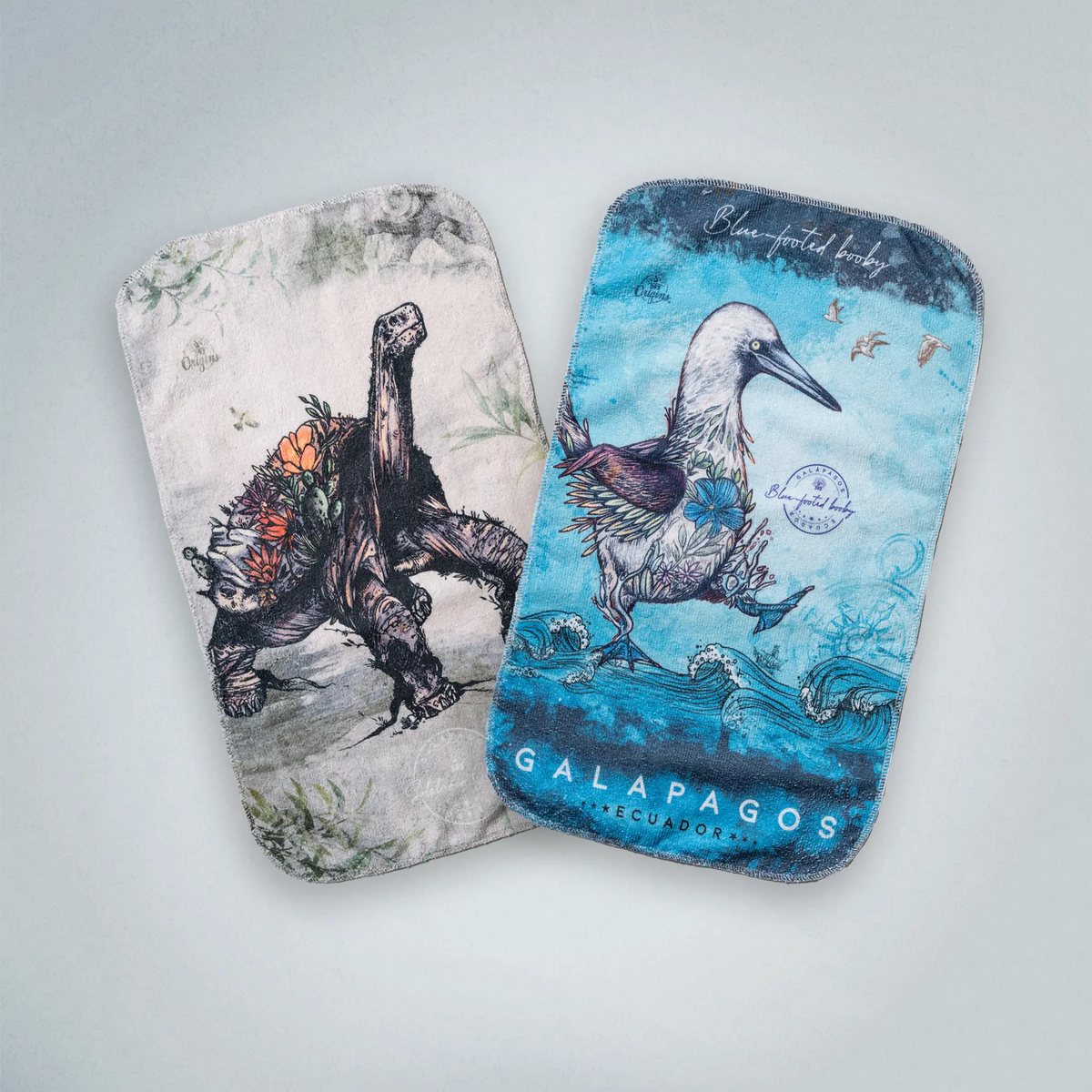 Blue-Footed Booby And Lonesome George Hand Towel