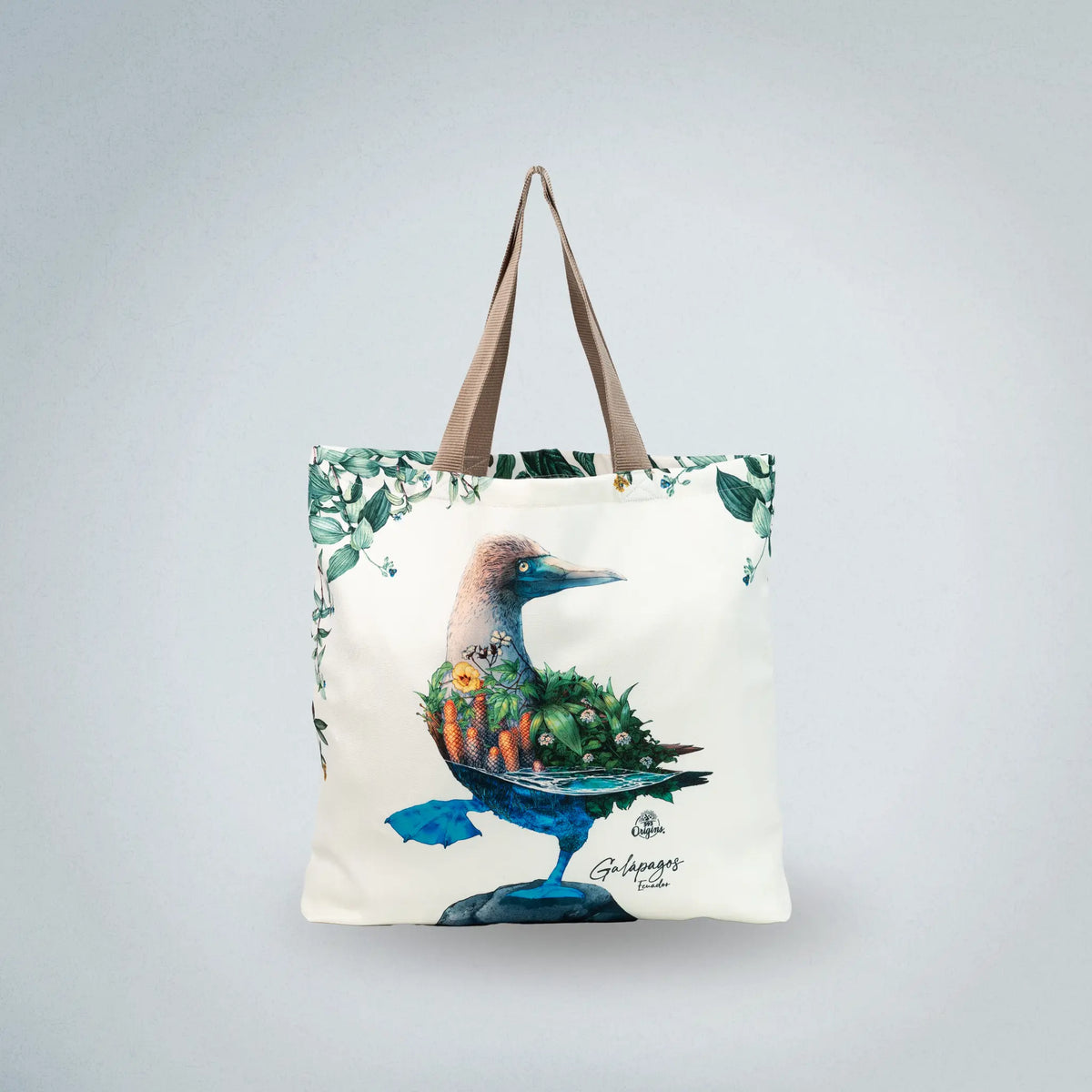 Bolso de tela piquero patas azules
