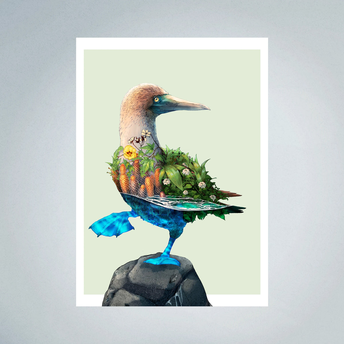 Blue-Footed Booby Family Fine Art